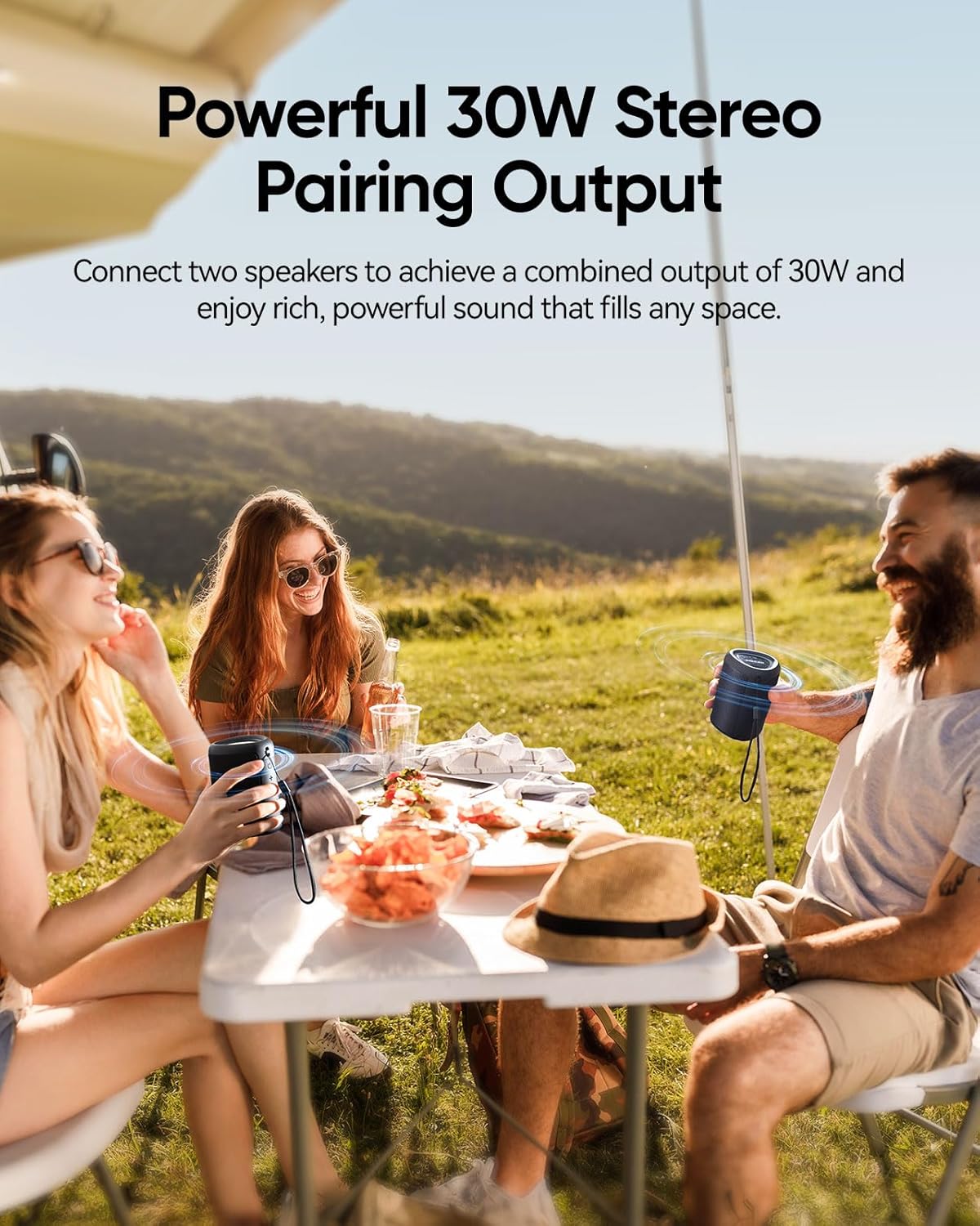 Experience Powerful Sound Anywhere with the PulseSound Portable Bluetooth Speaker - Waterproof, All-Day Playtime, and Dynamic Light Show!