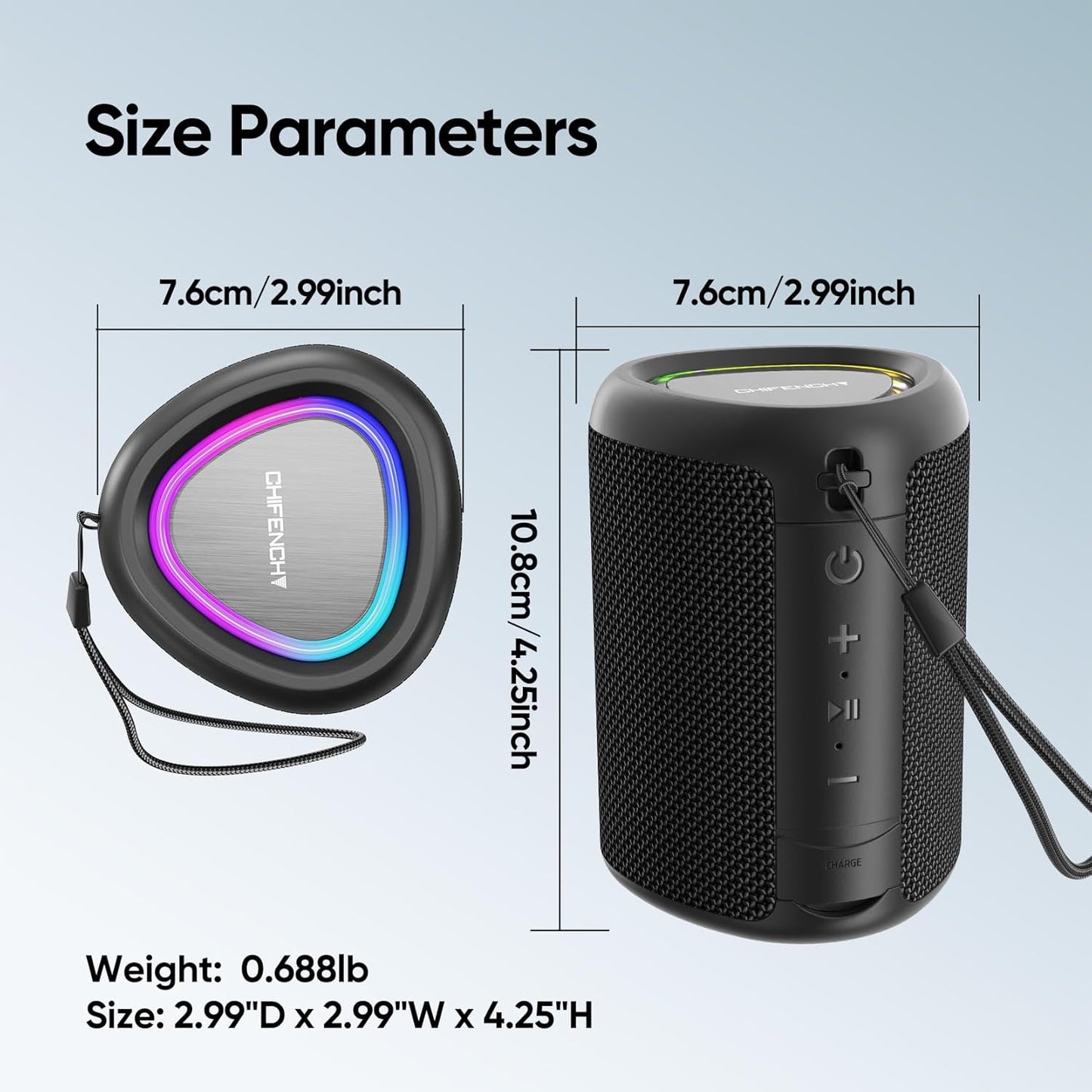Experience Powerful Sound Anywhere with the PulseSound Portable Bluetooth Speaker - Waterproof, All-Day Playtime, and Dynamic Light Show!