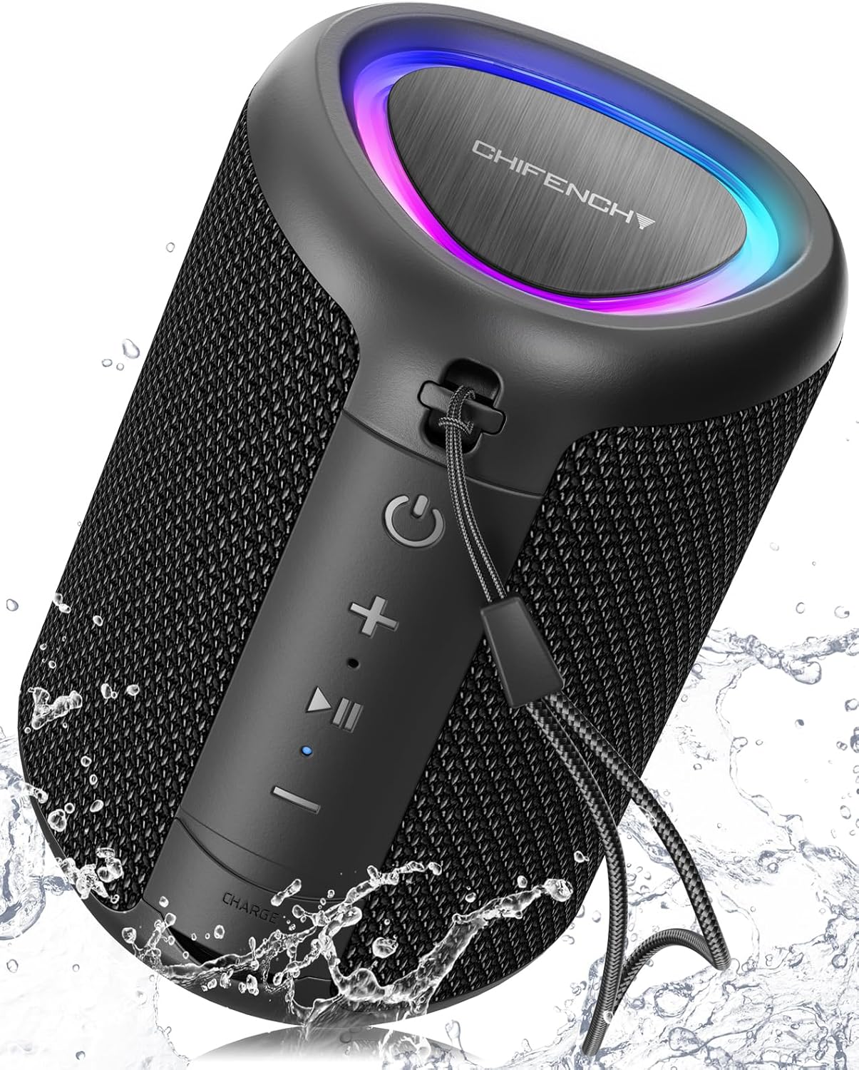 Experience Powerful Sound Anywhere with the PulseSound Portable Bluetooth Speaker - Waterproof, All-Day Playtime, and Dynamic Light Show!