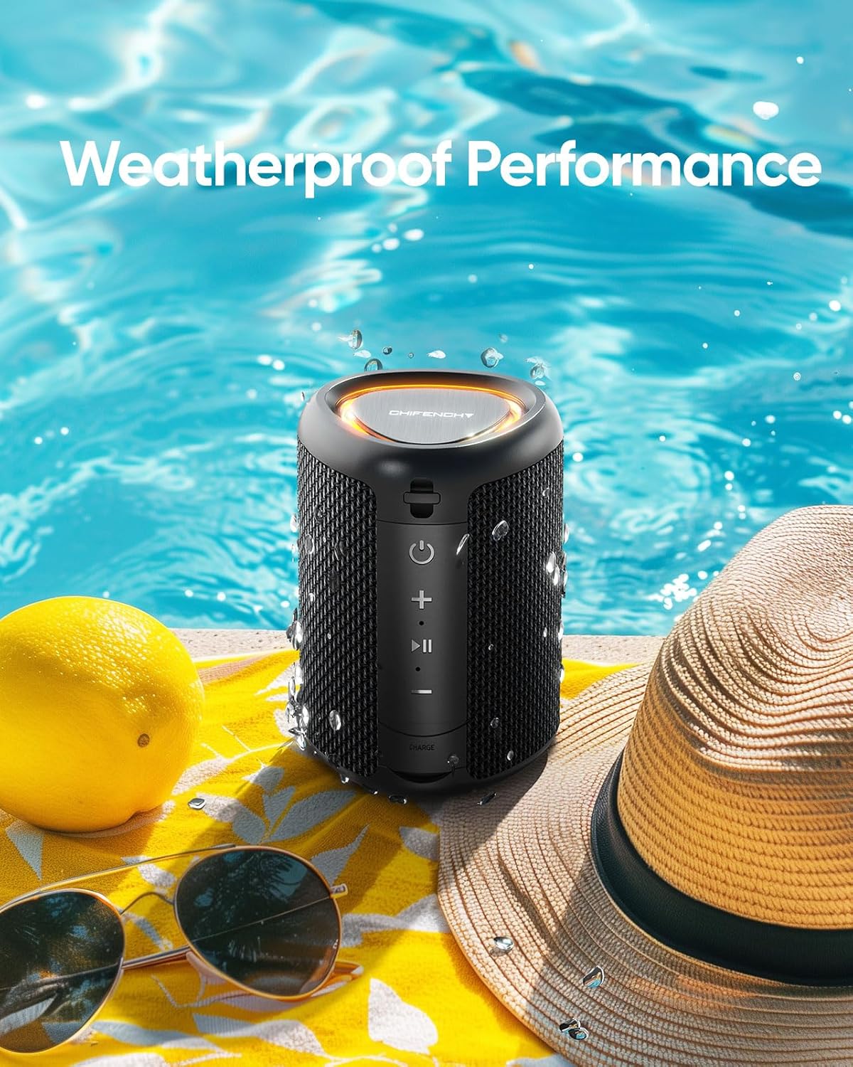 Experience Powerful Sound Anywhere with the PulseSound Portable Bluetooth Speaker - Waterproof, All-Day Playtime, and Dynamic Light Show!