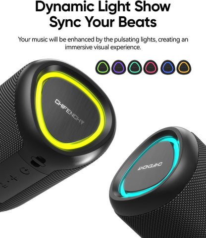 Experience Powerful Sound Anywhere with the PulseSound Portable Bluetooth Speaker - Waterproof, All-Day Playtime, and Dynamic Light Show!