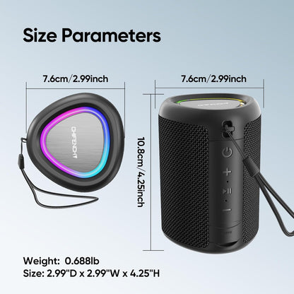 Experience Powerful Sound Anywhere with the PulseSound Portable Bluetooth Speaker - Waterproof, All-Day Playtime, and Dynamic Light Show!
