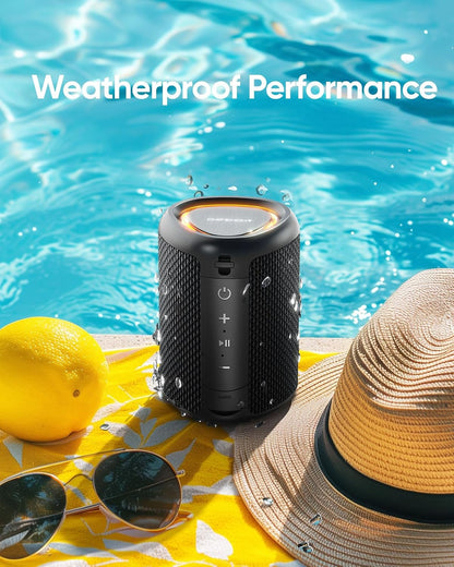 Experience Powerful Sound Anywhere with the PulseSound Portable Bluetooth Speaker - Waterproof, All-Day Playtime, and Dynamic Light Show!